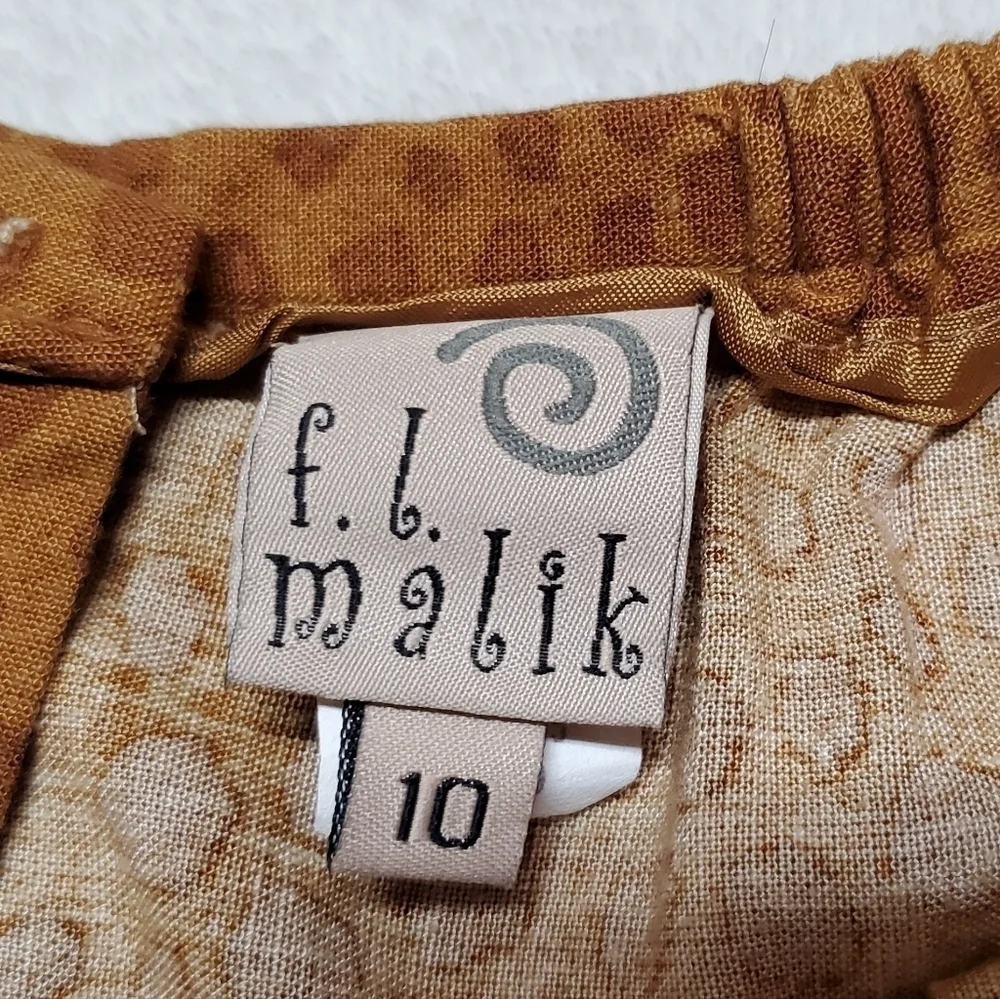 80s Vintage F.L. Malik Spotted Giraffe Print High Rise Back Slit Maxi Skirt 10